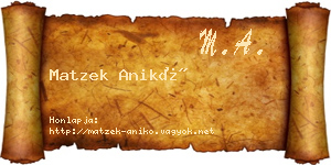 Matzek Anikó névjegykártya